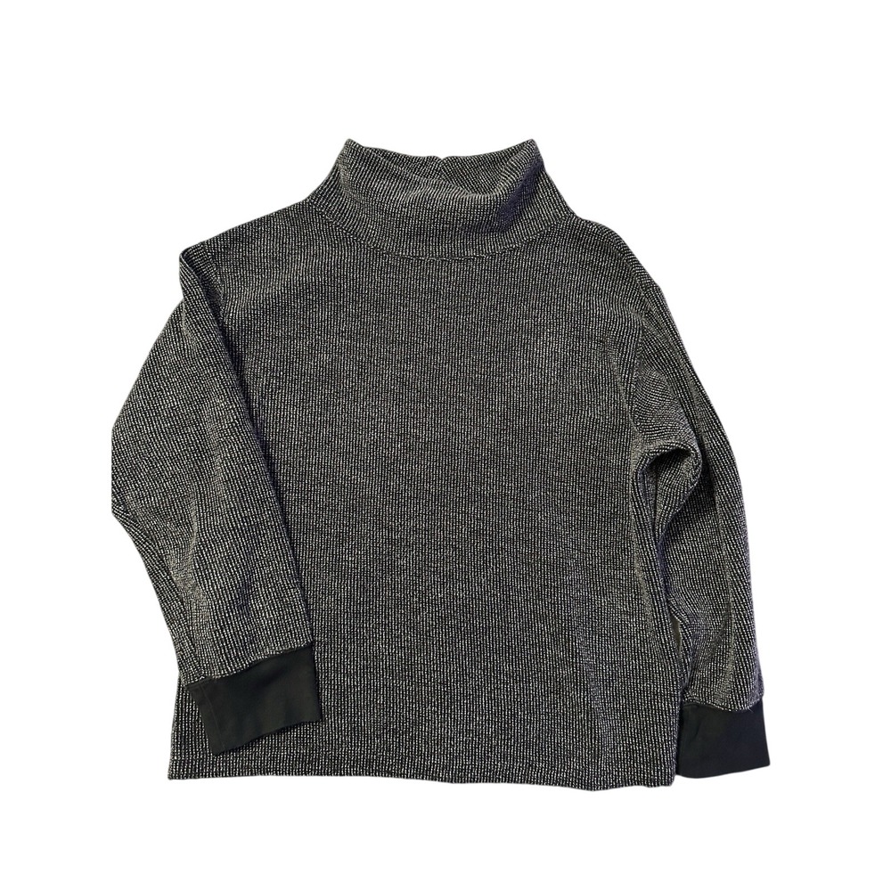 Nike Yoga Therma-Fit Mock Neck Sweater Black Heathered Size Small Cozy Leisure